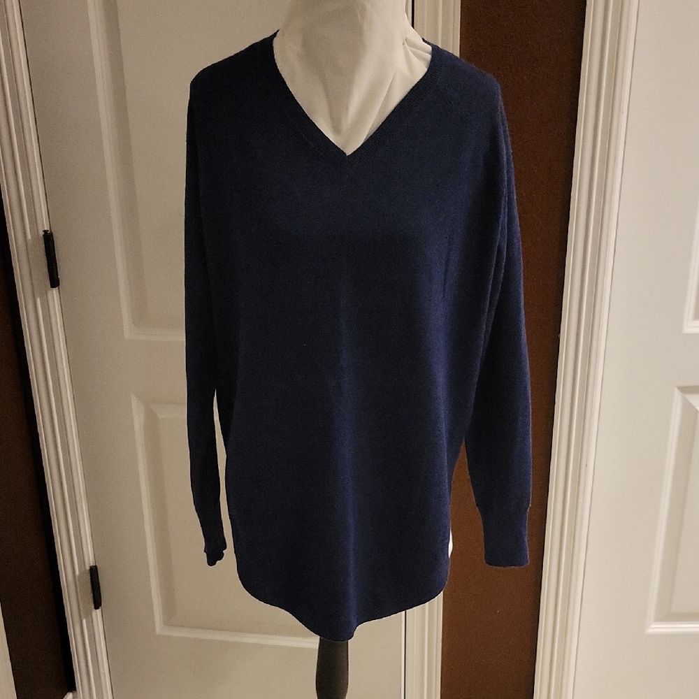 Oh. Navy V-Neck Knit Sweater